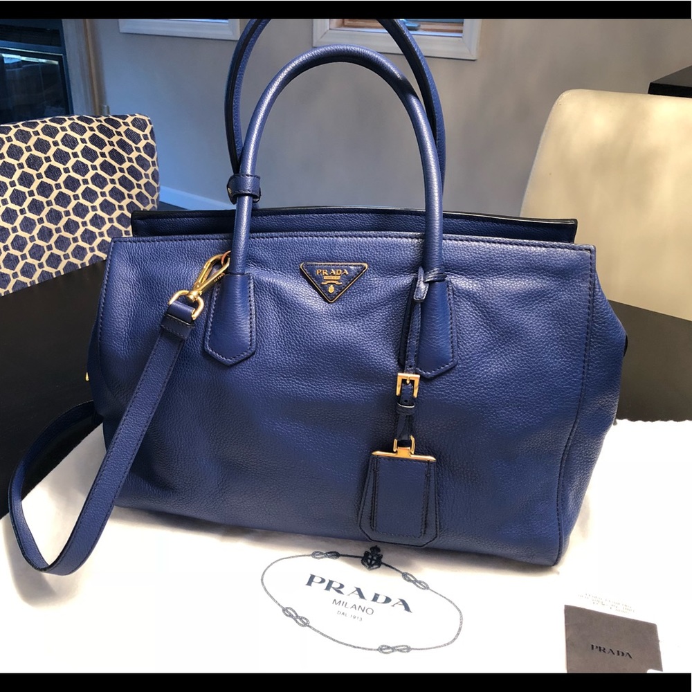 PRADA Vitello Grain Leather Two-Way Tote Bag